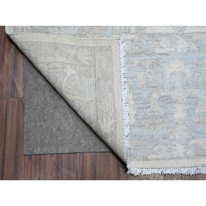 8'10" x 11'7" New Hand Knotted Ivory Wool Rectangle Oriental Rug - MOA10289144