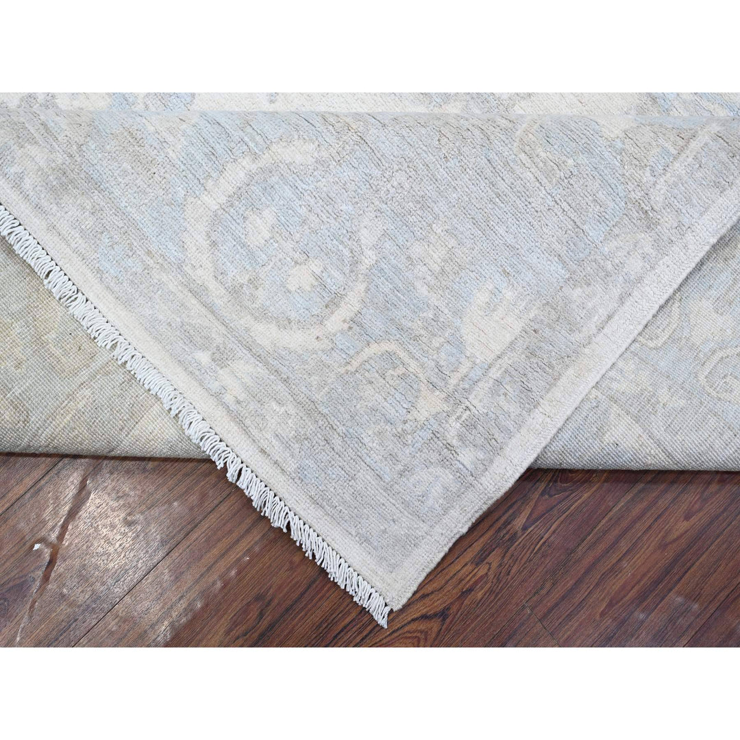 8'10" x 11'7" New Hand Knotted Ivory Wool Rectangle Oriental Rug - MOA10289144