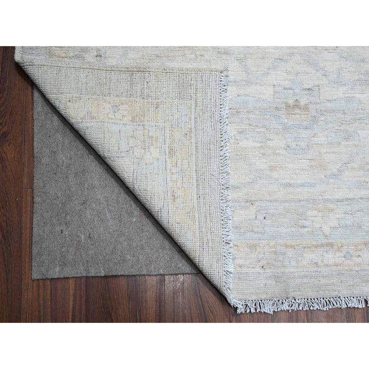 13'7" x 16'11" New Hand Knotted Grey Wool Rectangle Oriental Rug - MOA10289146