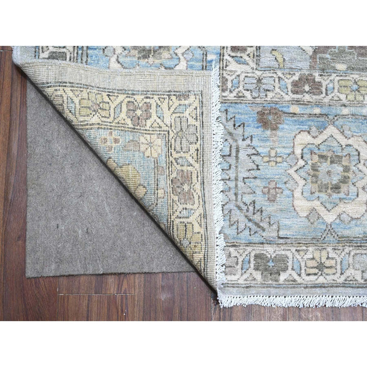 9'2" x 11'1" New Hand Knotted Grey Wool Rectangle Oriental Rug - MOA10289147