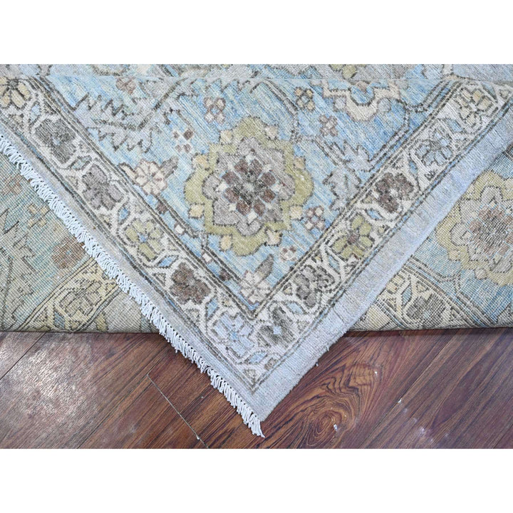 9'2" x 11'1" New Hand Knotted Grey Wool Rectangle Oriental Rug - MOA10289147