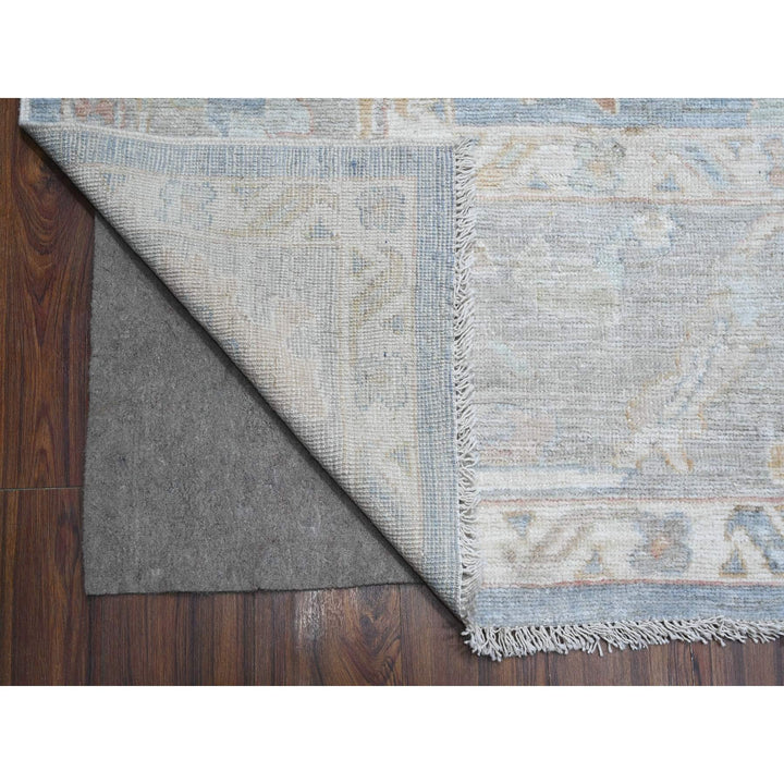 9'8" x 13'5" New Hand Knotted Grey Wool Rectangle Oriental Rug - MOA10289153