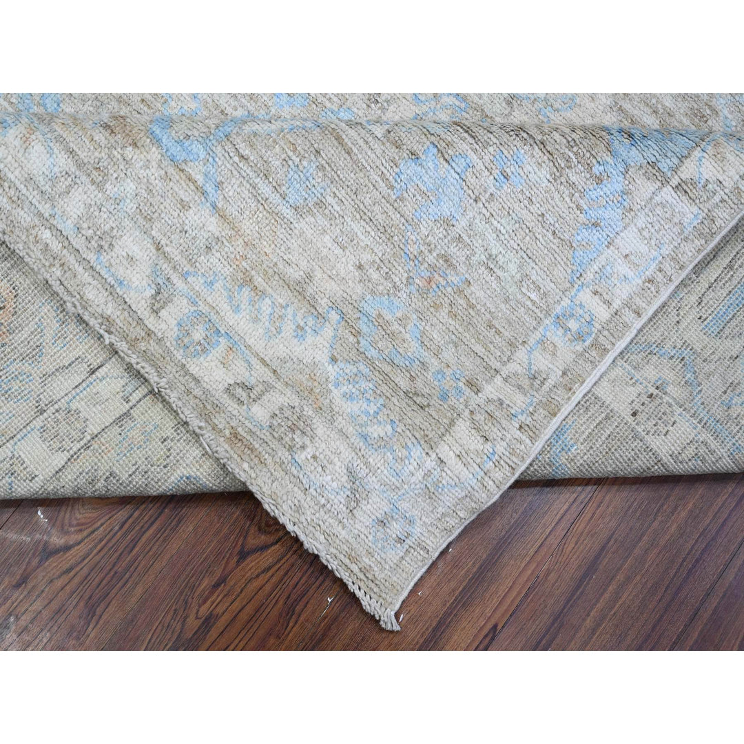 7'9" x 9'5" New Hand Knotted Grey Wool Rectangle Oriental Rug - MOA10289154