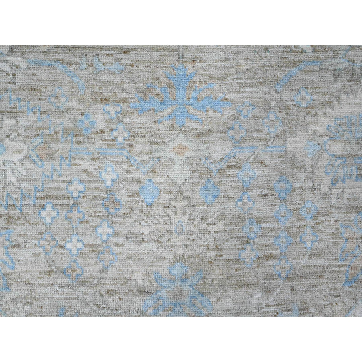 7'9" x 9'5" New Hand Knotted Grey Wool Rectangle Oriental Rug - MOA10289154