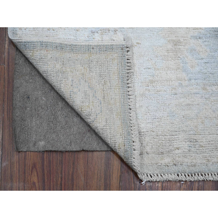 2'9" x 19'6" New Hand Knotted Grey Wool Runner Oriental Rug - MOA10289157