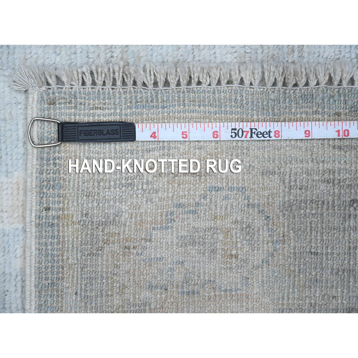 2'9" x 19'6" New Hand Knotted Grey Wool Runner Oriental Rug - MOA10289157