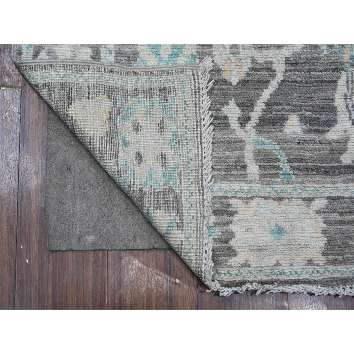 2'10" x 11'9" New Hand Knotted Grey Wool Runner Oriental Rug - MOA10289158