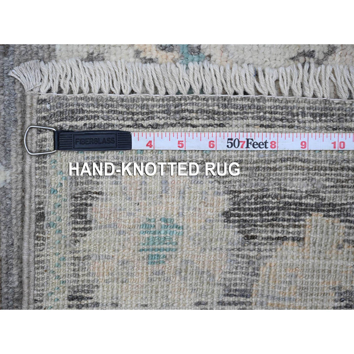 2'10" x 11'9" New Hand Knotted Grey Wool Runner Oriental Rug - MOA10289158