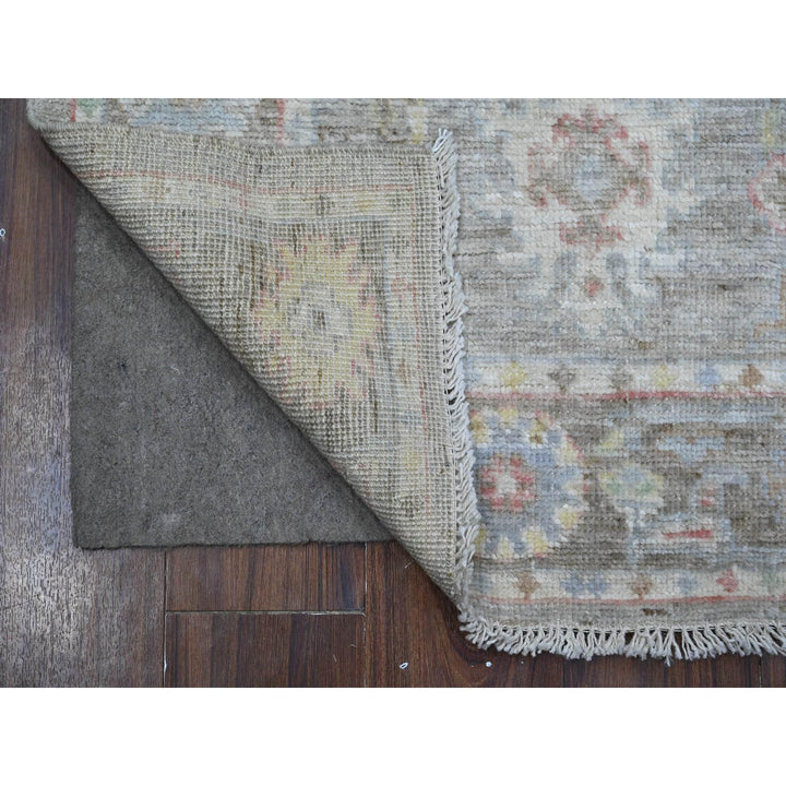 2'10" x 7'10" New Hand Knotted Grey Wool Runner Oriental Rug - MOA10289160