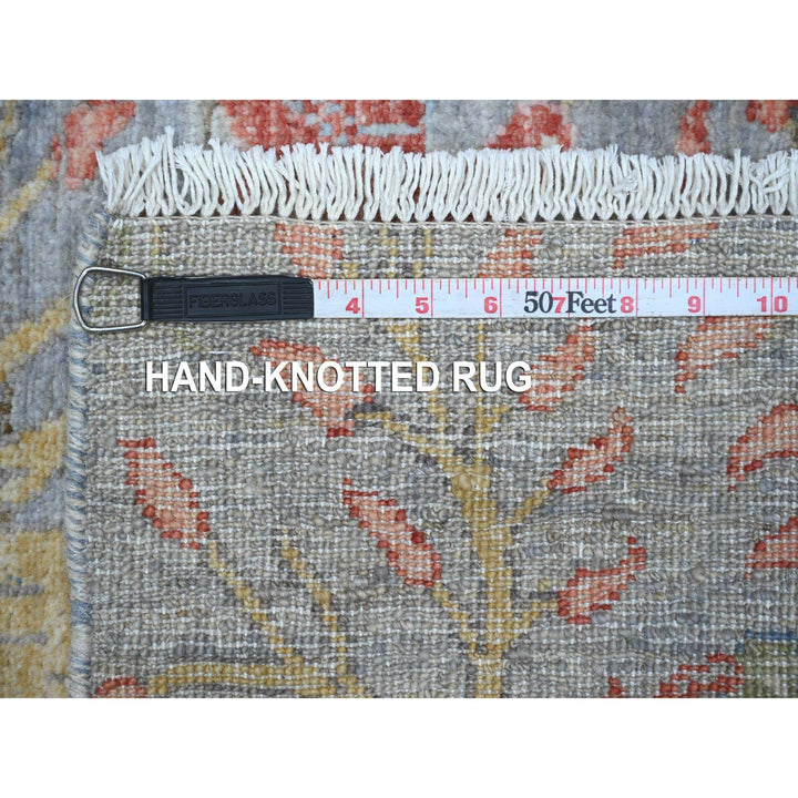 2'6" x 5'9" New Hand Knotted Grey Wool Runner Oriental Rug - MOA10289165