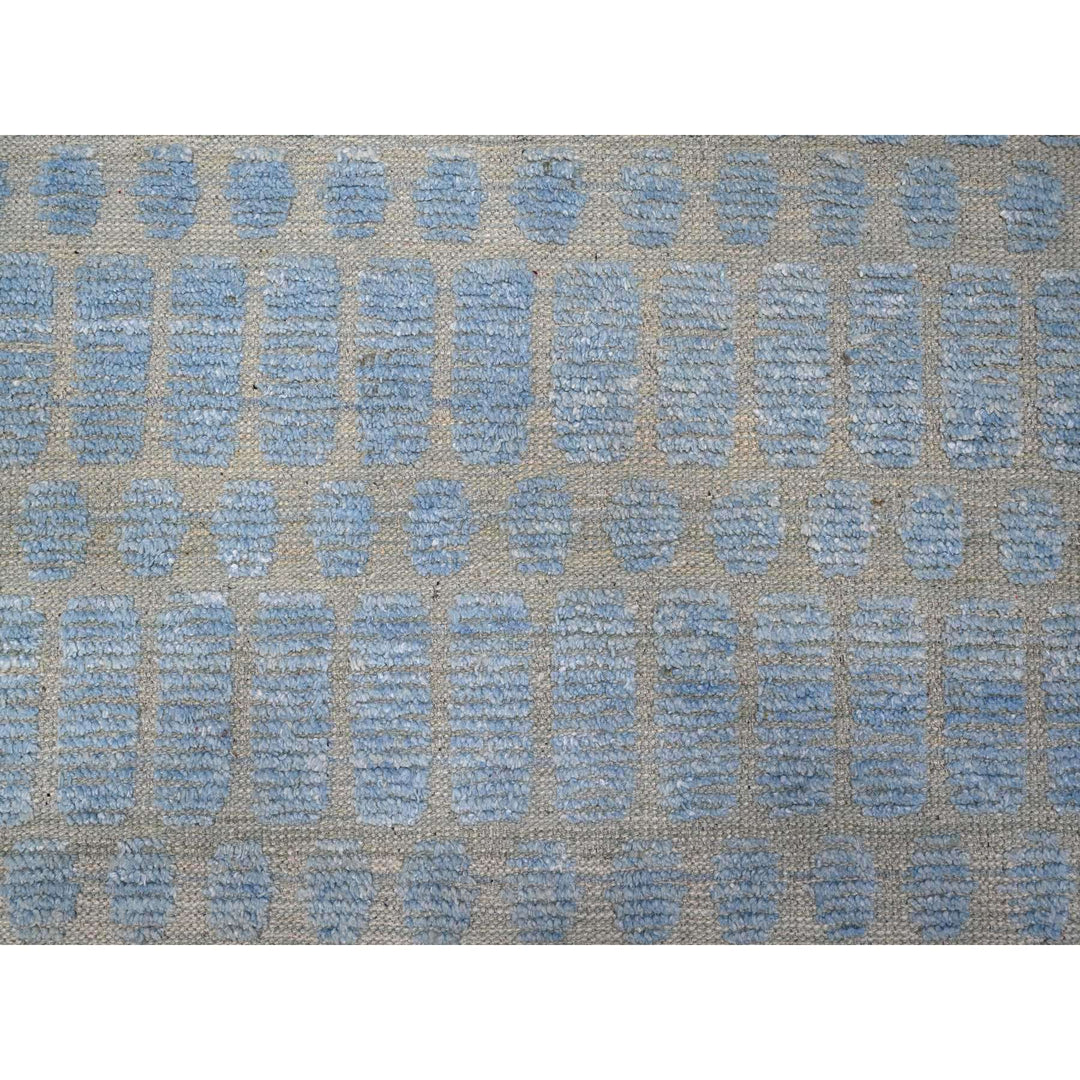 11'9" x 15'1" New Hand Knotted Blue Wool Rectangle Oriental Rug - MOA10289169