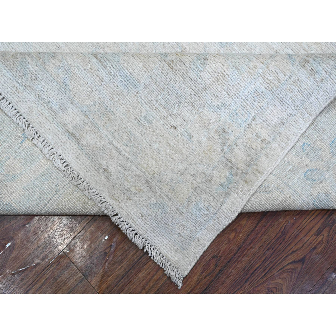 8'11" x 11'8" New Hand Knotted Ivory Wool Rectangle Oriental Rug - MOA10289171