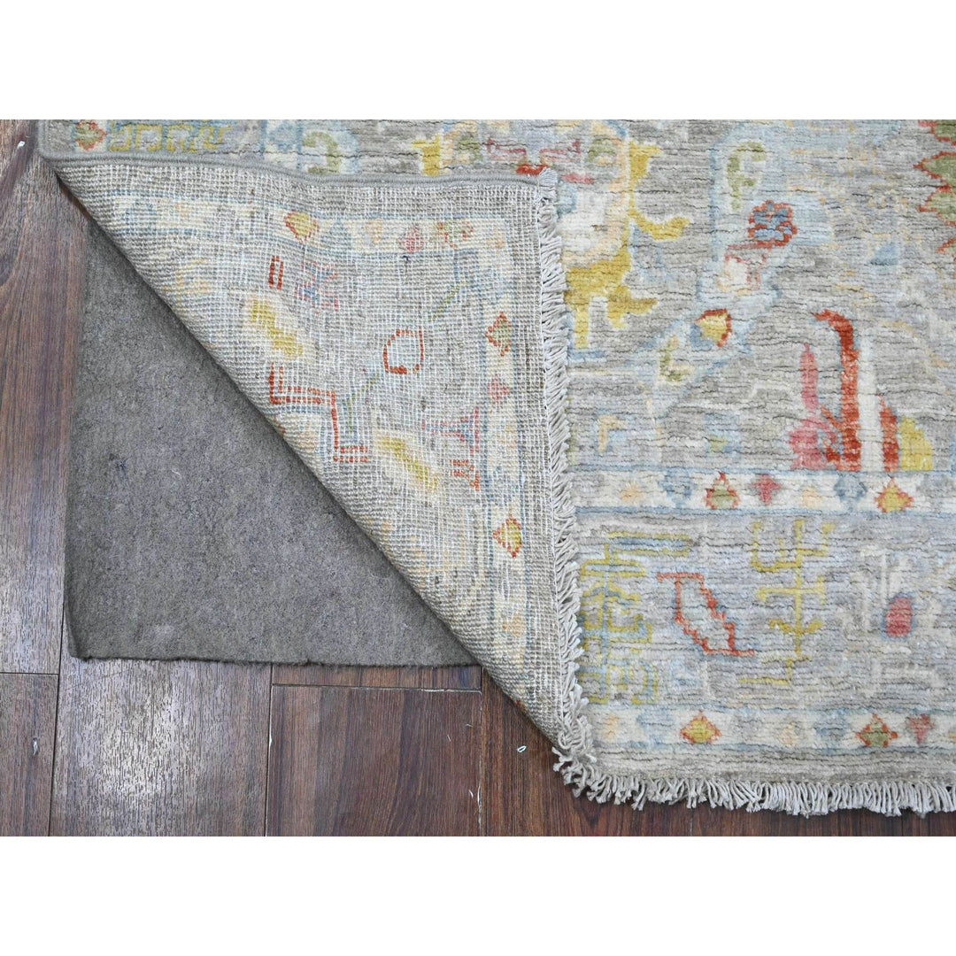 5'1" x 6'6" New Hand Knotted Grey Wool Rectangle Oriental Rug - MOA10289175