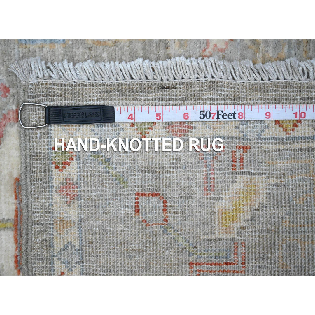 5'1" x 6'6" New Hand Knotted Grey Wool Rectangle Oriental Rug - MOA10289175