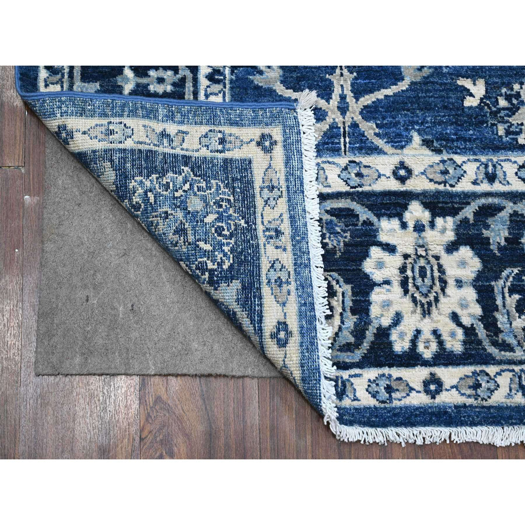 5'11" x 8'10" New Hand Knotted Blue Cotton Rectangle Oriental Rug - MOA10289176