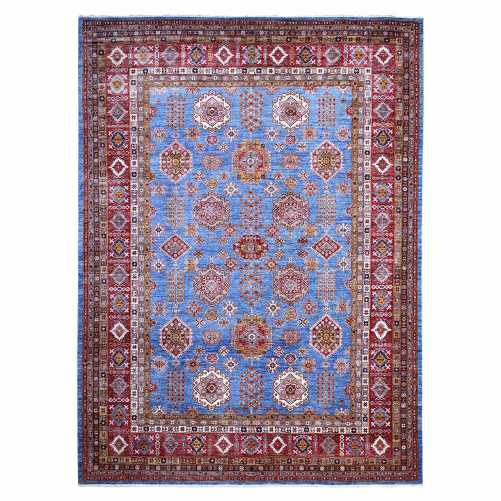 10'2" x 13'8" New Hand Knotted Blue Wool Rectangle Oriental Rug - MOA10289198