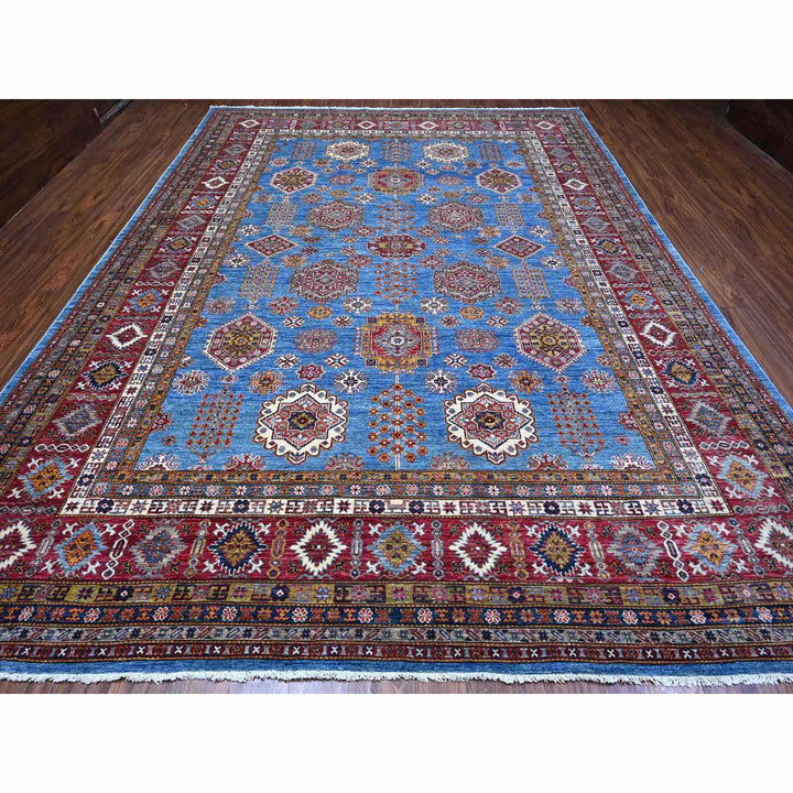 10'2" x 13'8" New Hand Knotted Blue Wool Rectangle Oriental Rug - MOA10289198