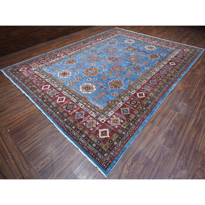 10'2" x 13'8" New Hand Knotted Blue Wool Rectangle Oriental Rug - MOA10289198