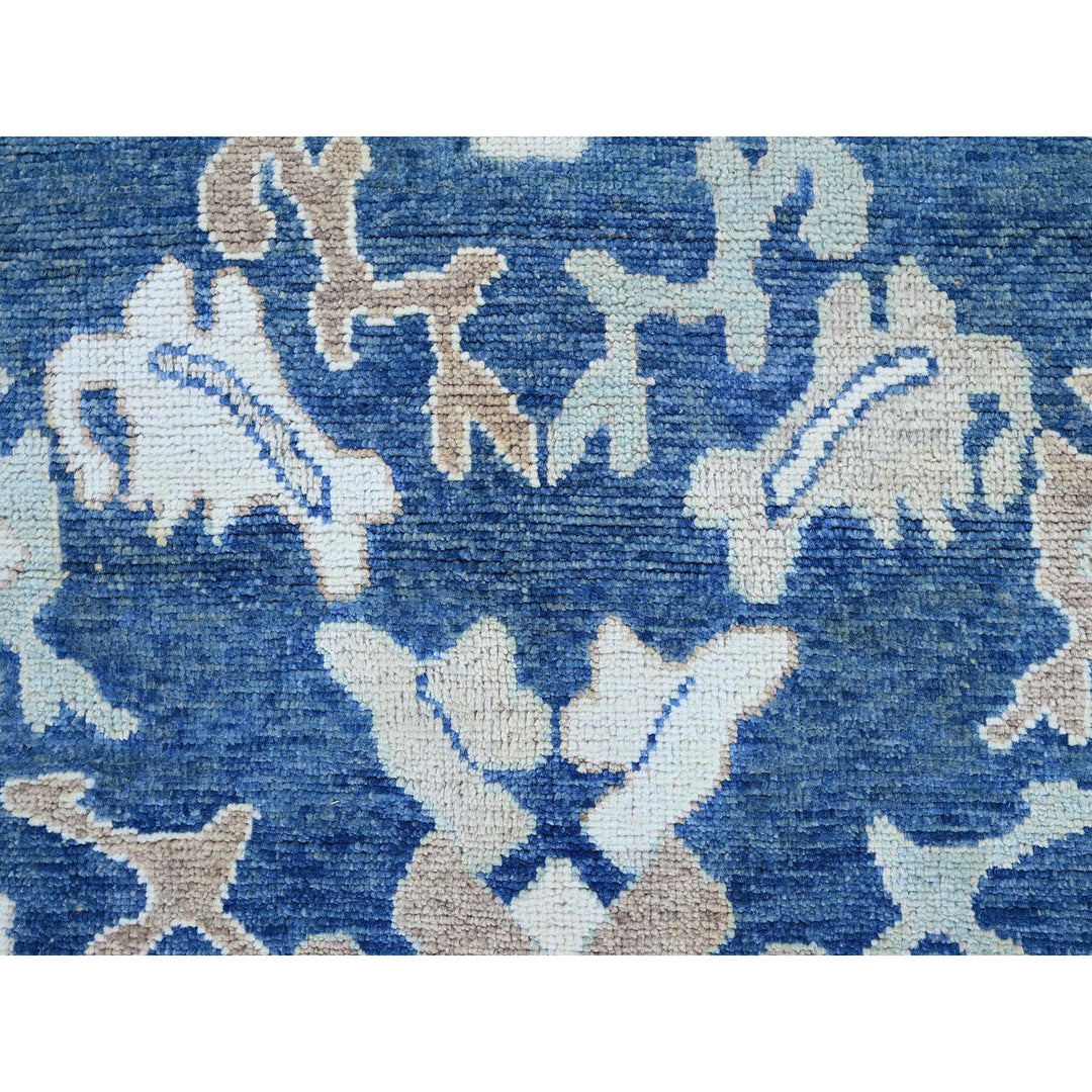 8'2" x 10'1" New Hand Knotted Blue Wool Rectangle Oriental Rug - MOA102891