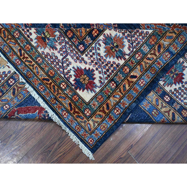 8'2" x 9'10" New Hand Knotted Blue Wool Rectangle Oriental Rug - MOA10289201