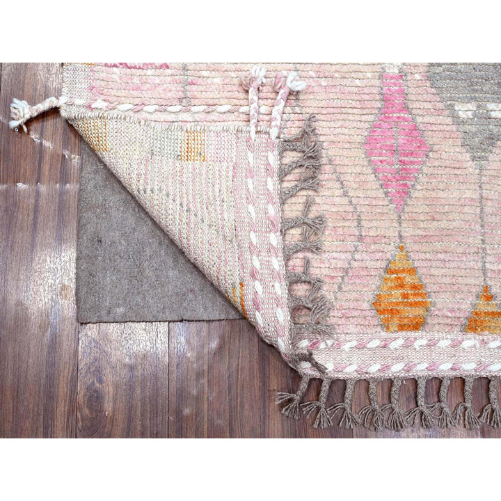 5'0" x 8'4" New Hand Knotted Pink Cotton Rectangle Oriental Rug - MOA10289205