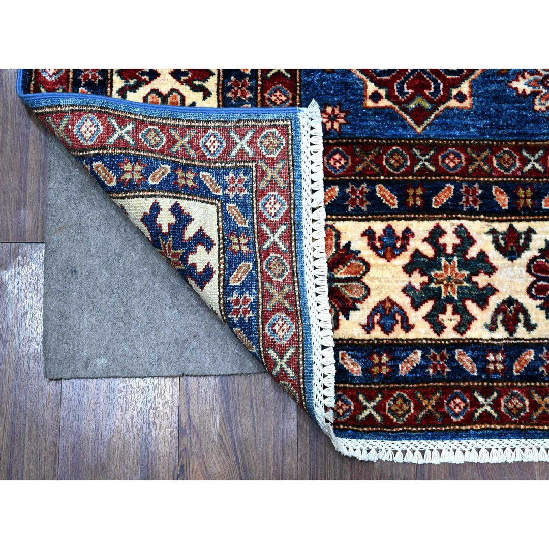 6'0" x 6'4" New Hand Knotted Blue Cotton Square Oriental Rug - MOA10289211