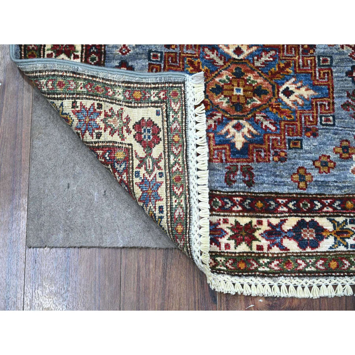 2'6" x 6'2" New Hand Knotted Grey Wool Runner Oriental Rug - MOA10289221