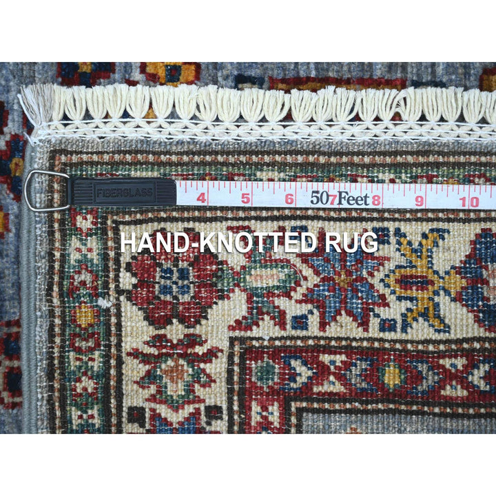 2'6" x 6'2" New Hand Knotted Grey Wool Runner Oriental Rug - MOA10289221