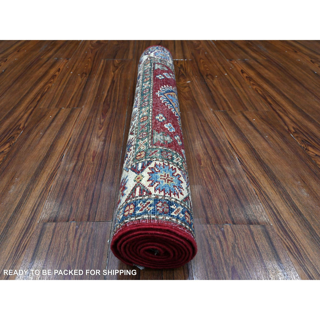 2'7" x 7'0" New Hand Knotted Red Wool Runner Oriental Rug - MOA10289222