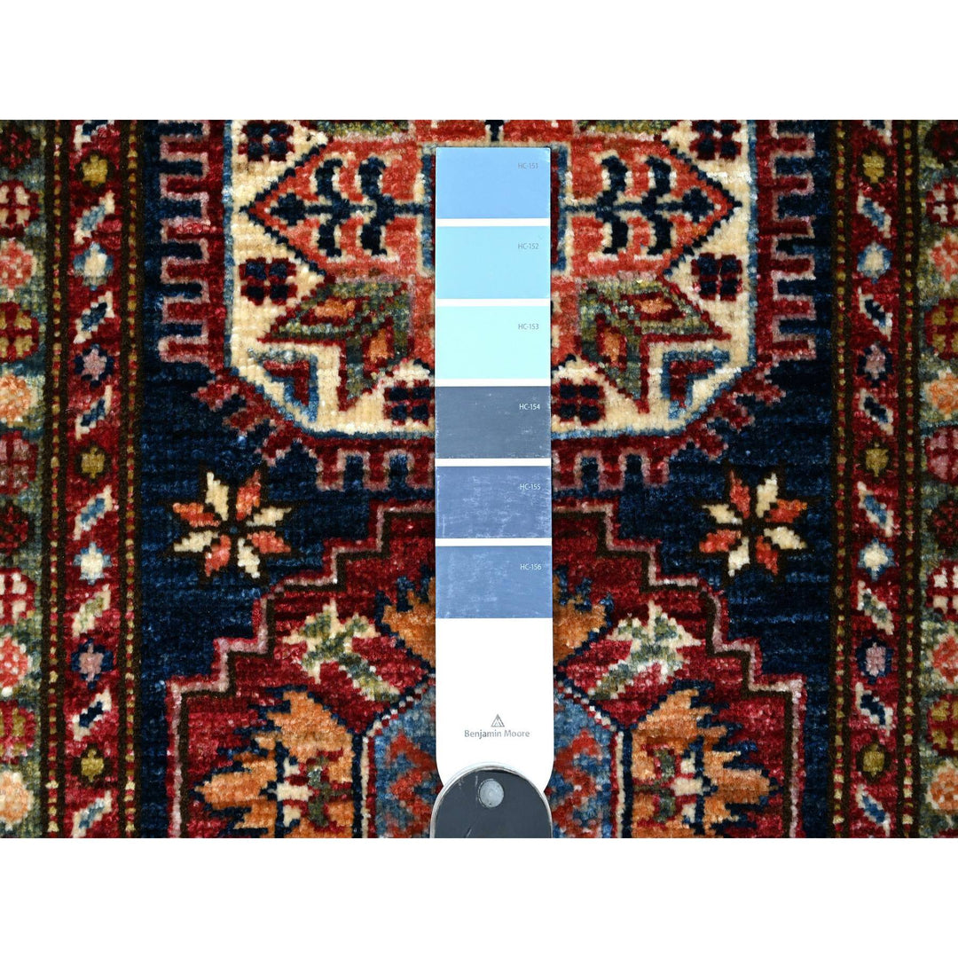 2'7" x 6'4" New Hand Knotted Blue Wool Runner Oriental Rug - MOA10289224