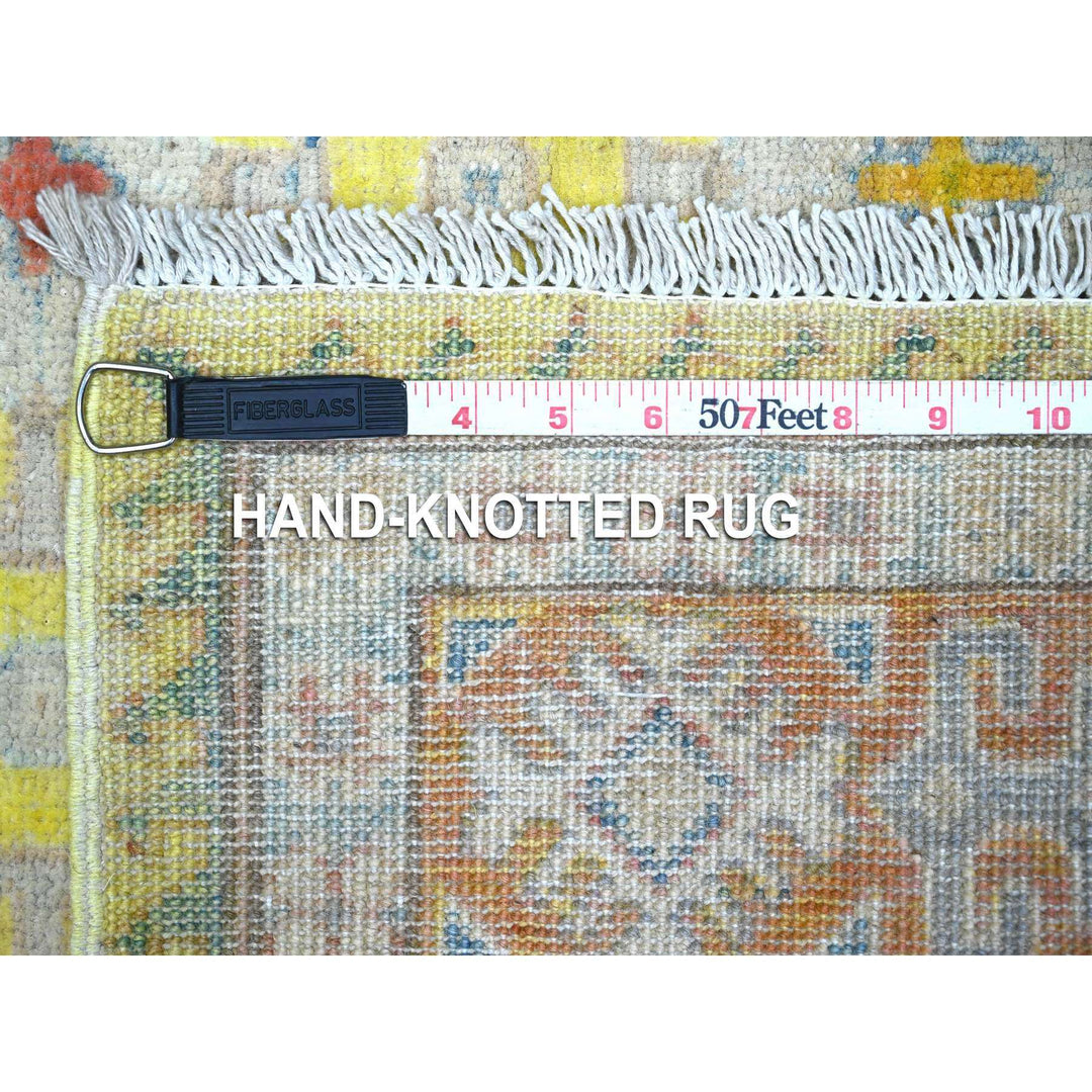 4'1" x 5'9" New Hand Knotted Green Cotton Rectangle Oriental Rug - MOA10289234