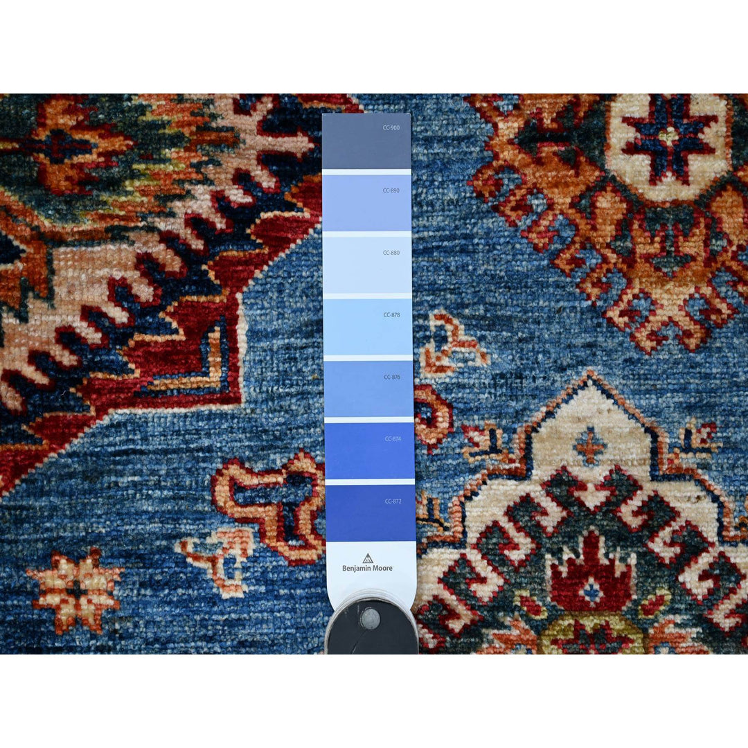 6'0" x 6'3" New Hand Knotted Blue Cotton Square Oriental Rug - MOA10289256