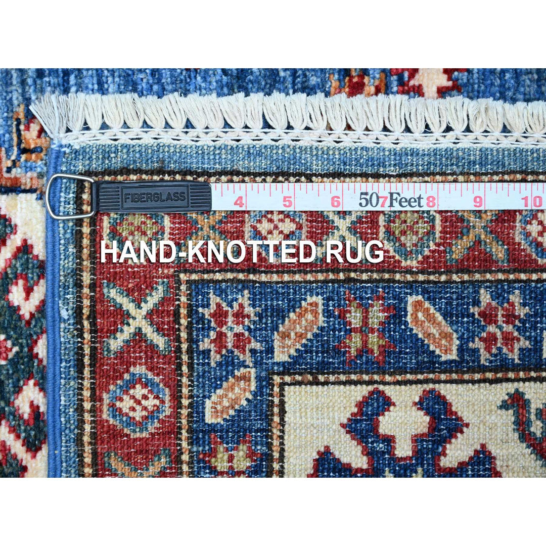 6'0" x 6'3" New Hand Knotted Blue Cotton Square Oriental Rug - MOA10289256