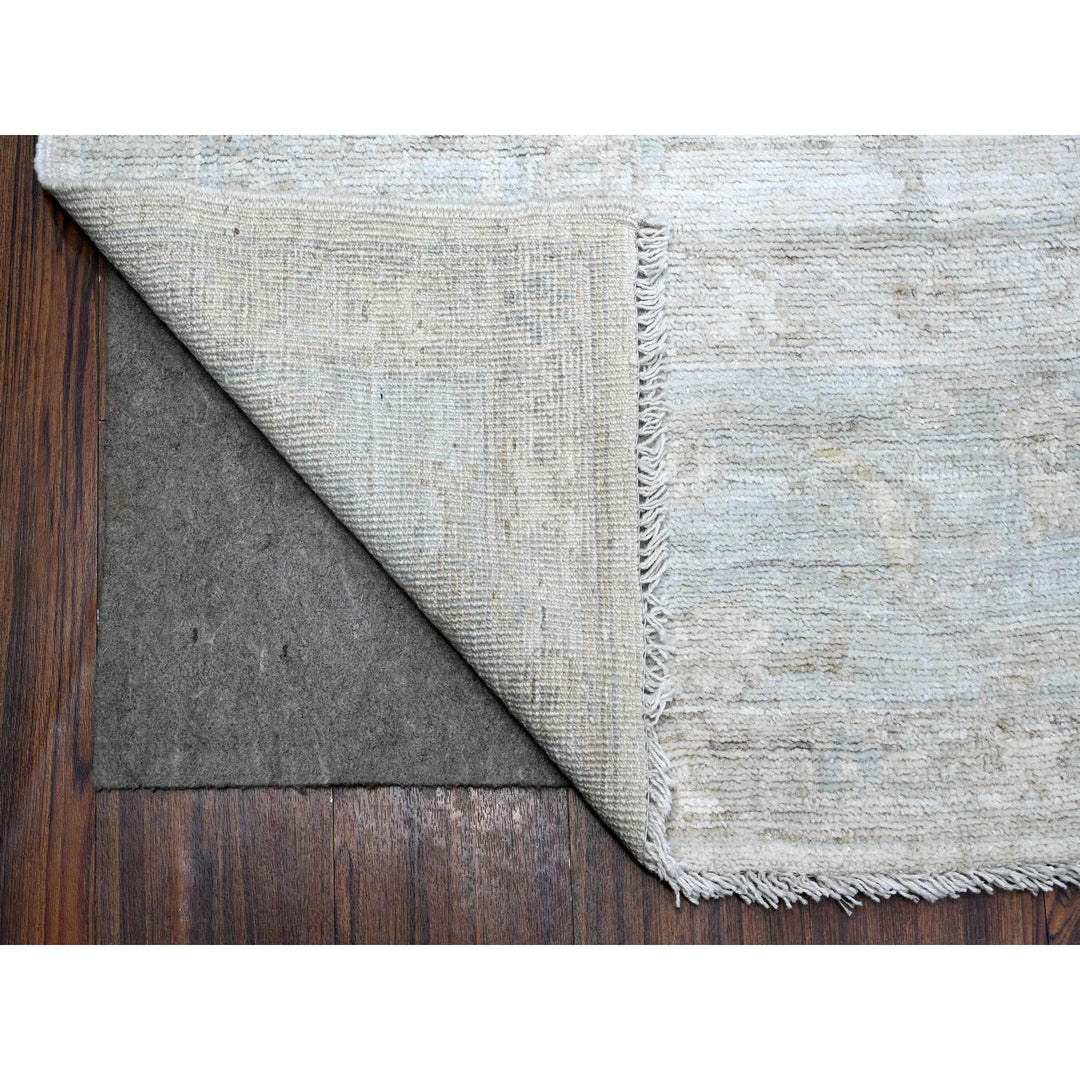 8'1" x 9'7" New Hand Knotted Ivory Wool Rectangle Oriental Rug - MOA10289257