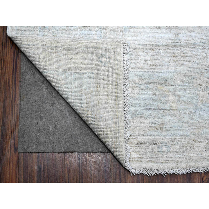 8'1" x 9'7" New Hand Knotted Ivory Wool Rectangle Oriental Rug - MOA10289257