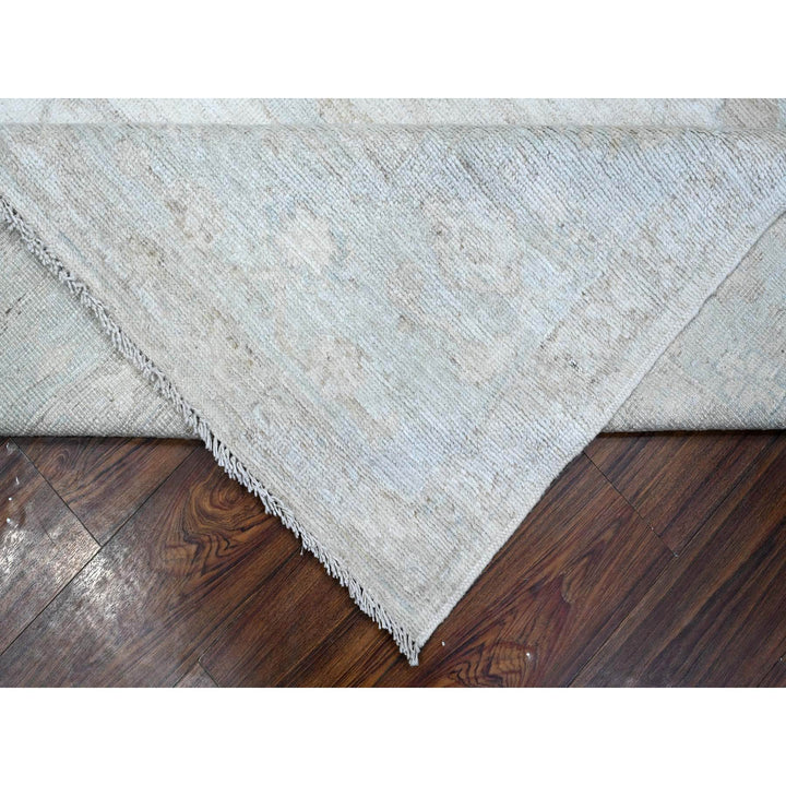 8'1" x 9'7" New Hand Knotted Ivory Wool Rectangle Oriental Rug - MOA10289257