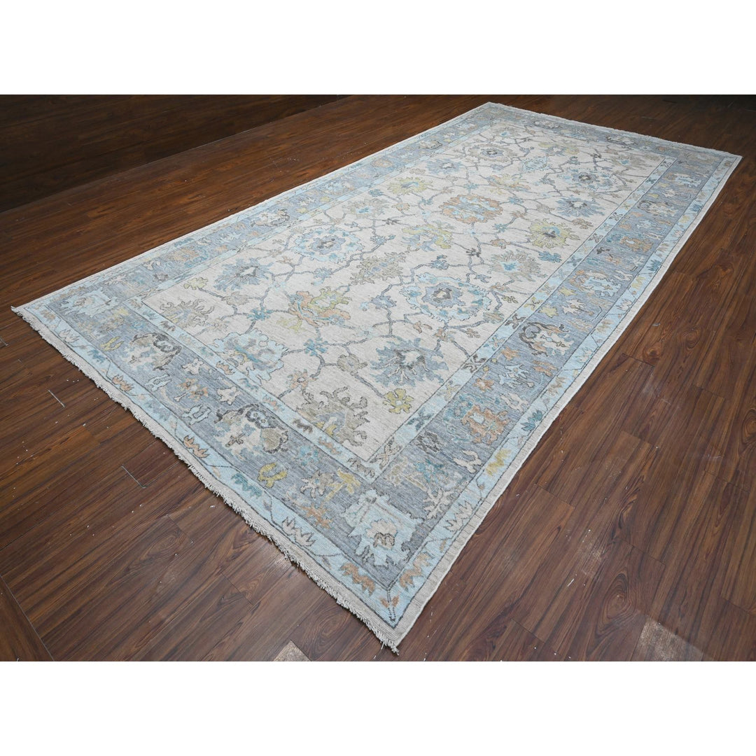 8'1" x 15'7" New Hand Knotted Grey Wool Rectangle Oriental Rug - MOA10289260