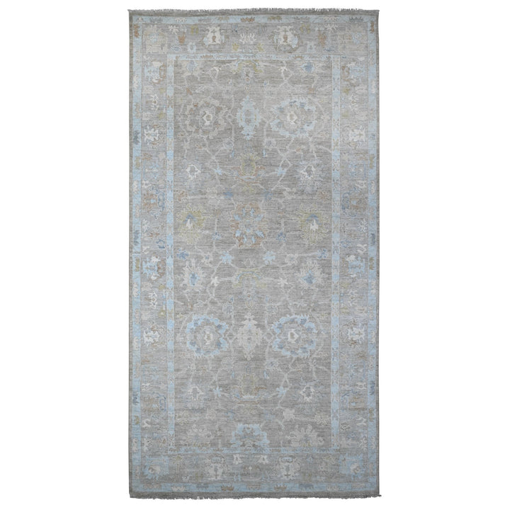 8'0" x 15'7" New Hand Knotted Grey Wool Rectangle Oriental Rug - MOA10289261