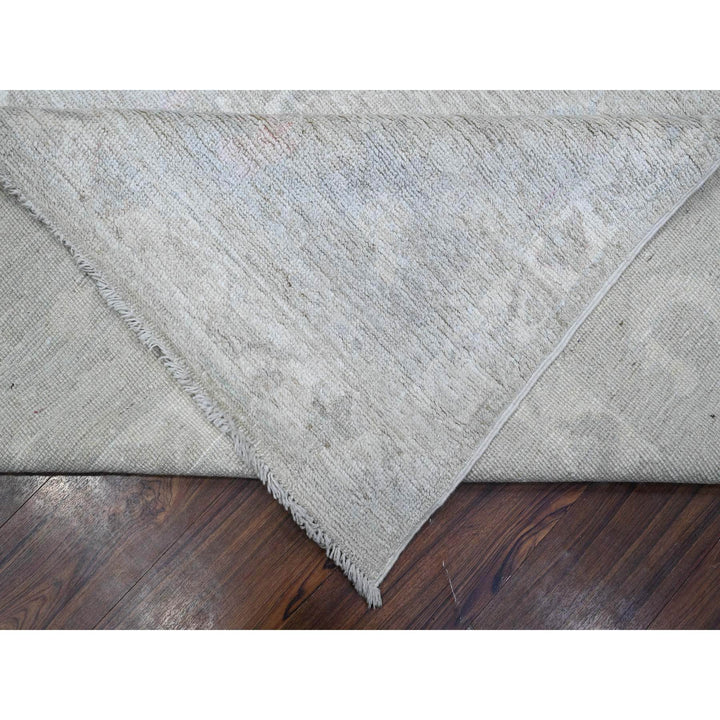 8'10" x 11'5" New Hand Knotted Grey Wool Rectangle Oriental Rug - MOA10289264