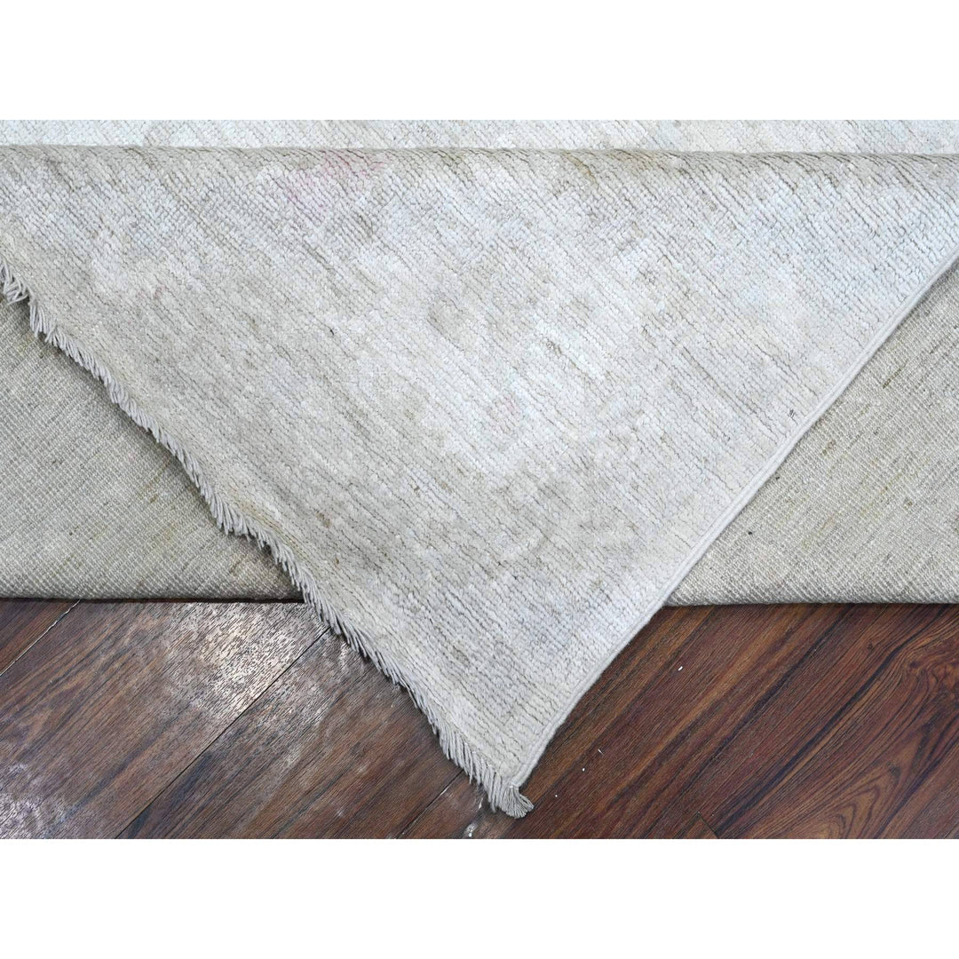 8'10" x 11'6" New Hand Knotted Ivory Wool Rectangle Oriental Rug - MOA10289268