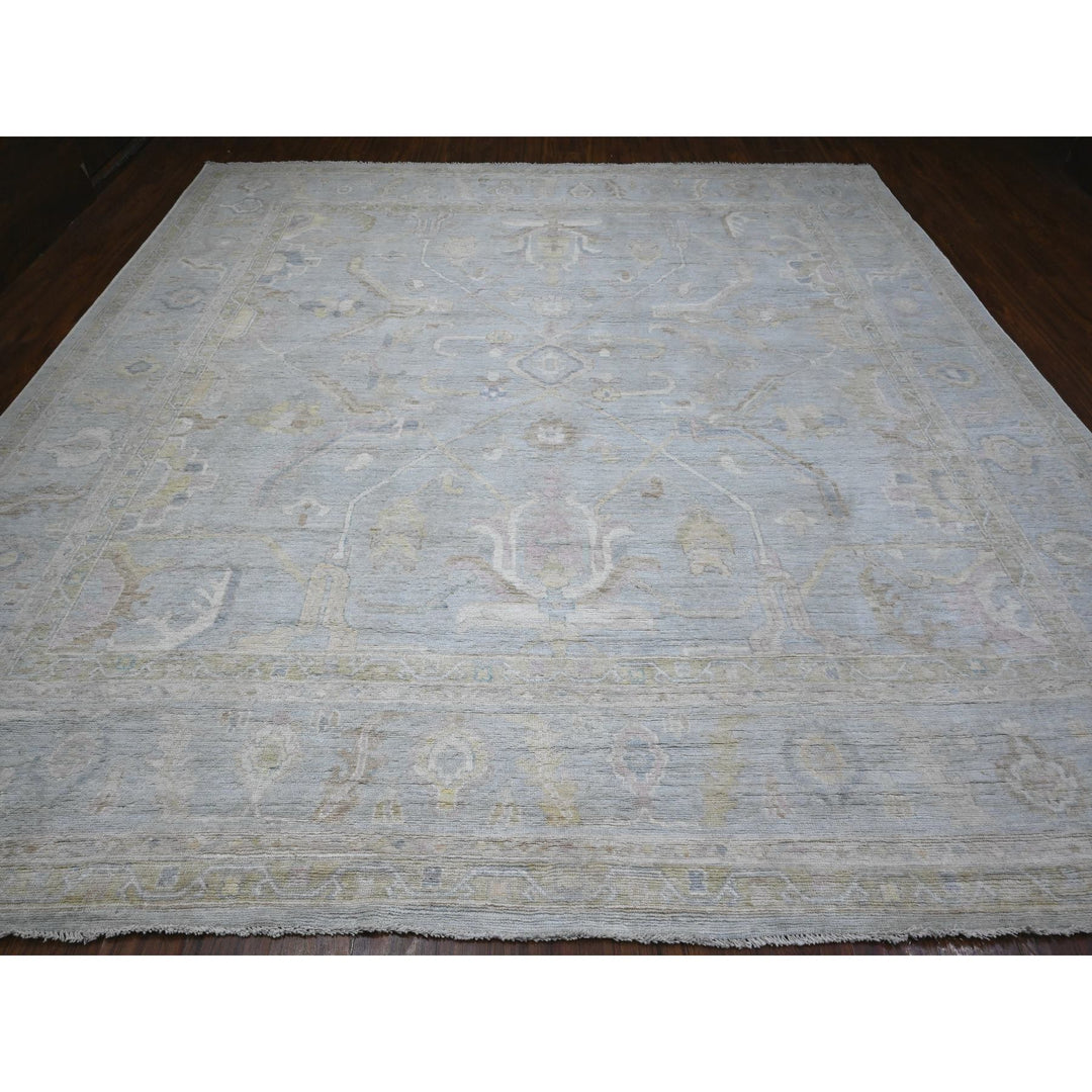 11'8" x 11'7" New Hand Knotted Blue Wool Square Oriental Rug - MOA10289273