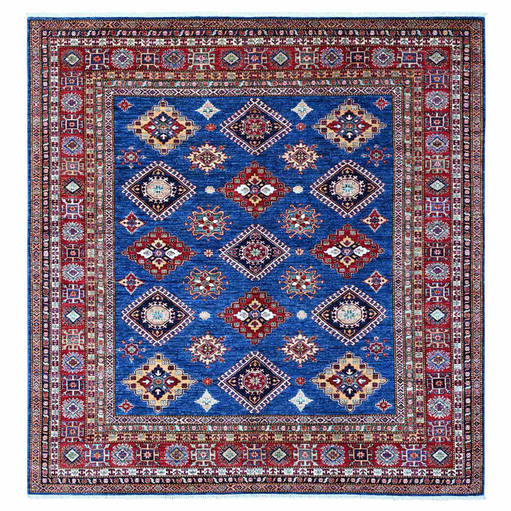 8'2" x 8'5" New Hand Knotted Blue Wool Square Oriental Rug - MOA10289275