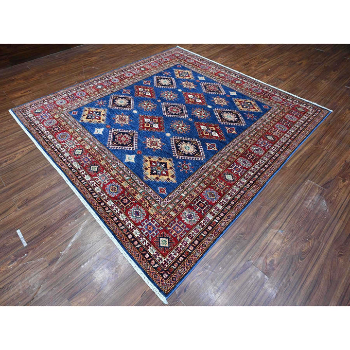 8'2" x 8'5" New Hand Knotted Blue Wool Square Oriental Rug - MOA10289275