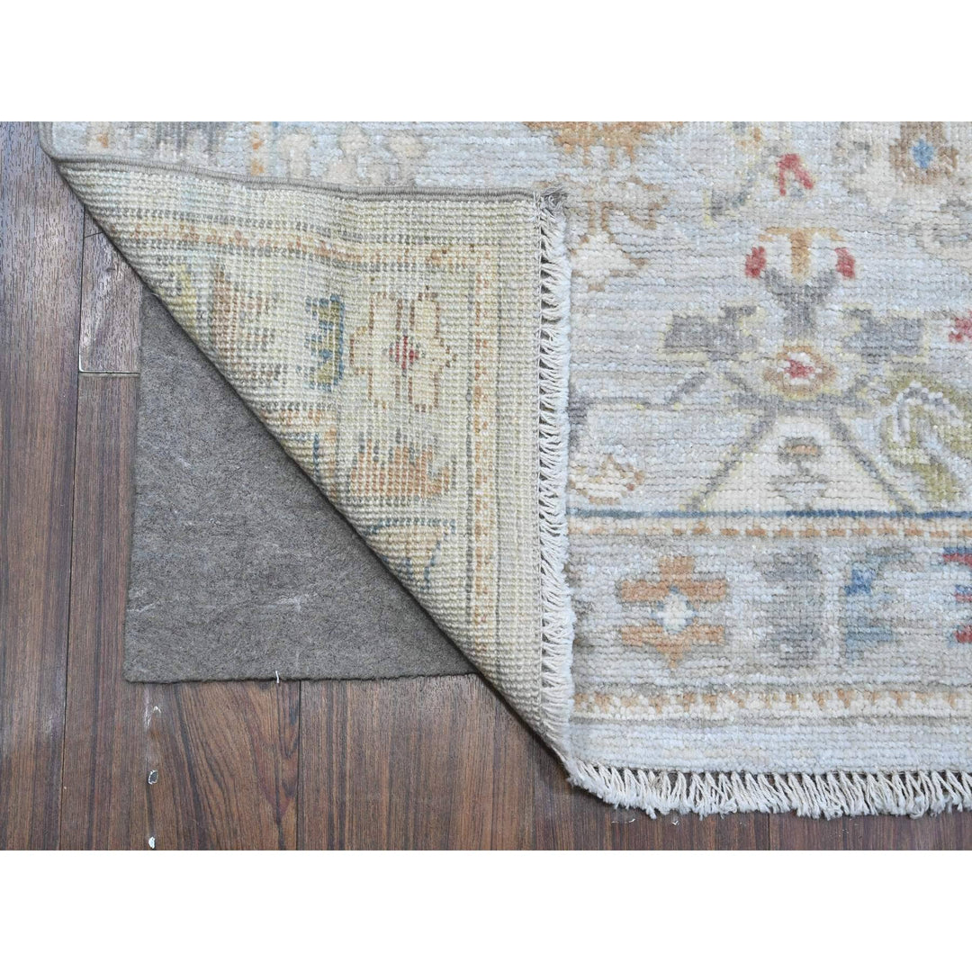 2'9" x 12'0" New Hand Knotted Grey Wool Runner Oriental Rug - MOA10289279