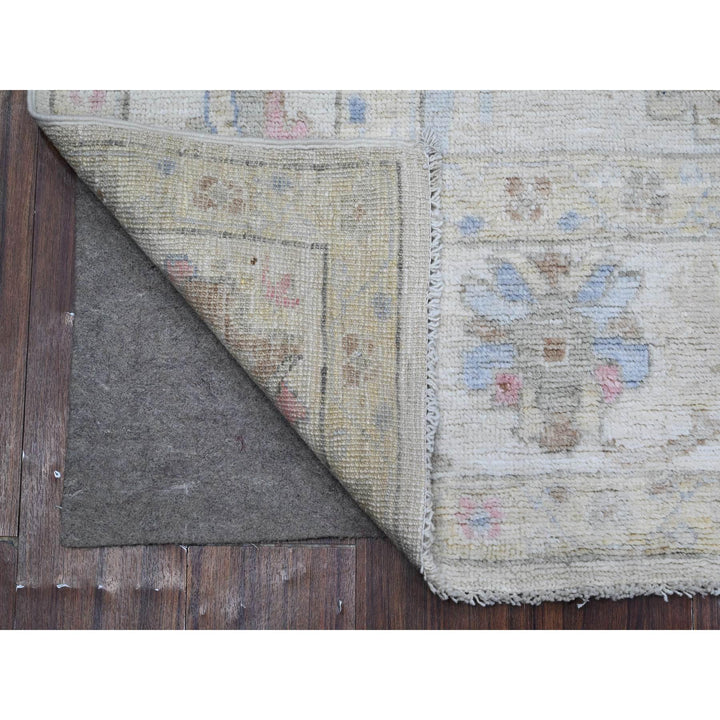 5'9" x 8'9" New Hand Knotted Ivory Wool Rectangle Oriental Rug - MOA10289285