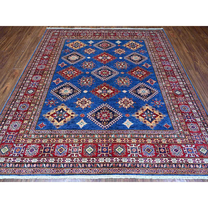 8'1" x 8'6" New Hand Knotted Blue Wool Square Oriental Rug - MOA10289293