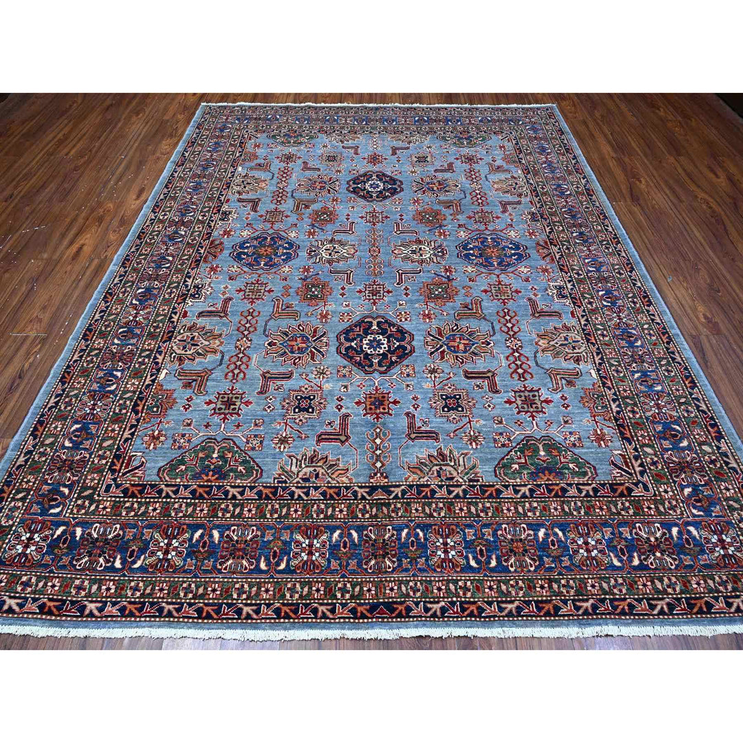 8'0" x 9'10" New Hand Knotted Grey Wool Rectangle Oriental Rug - MOA10289294