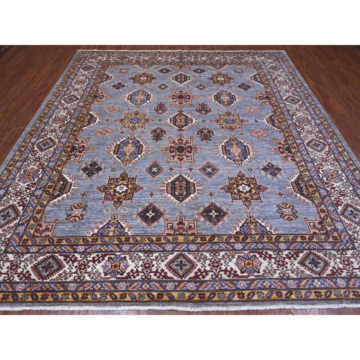 9'8" x 9'11" New Hand Knotted Grey Wool Square Oriental Rug - MOA10289295