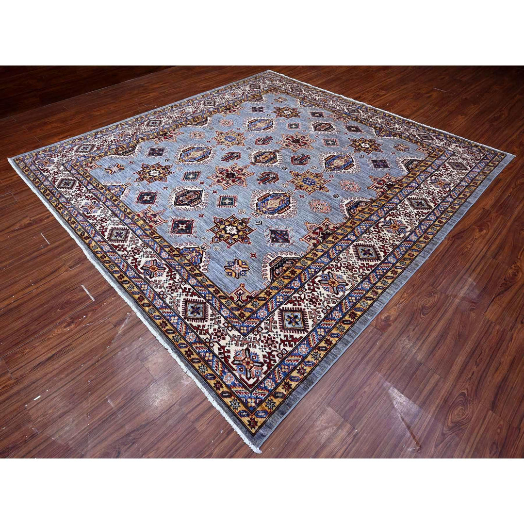 9'8" x 9'11" New Hand Knotted Grey Wool Square Oriental Rug - MOA10289295