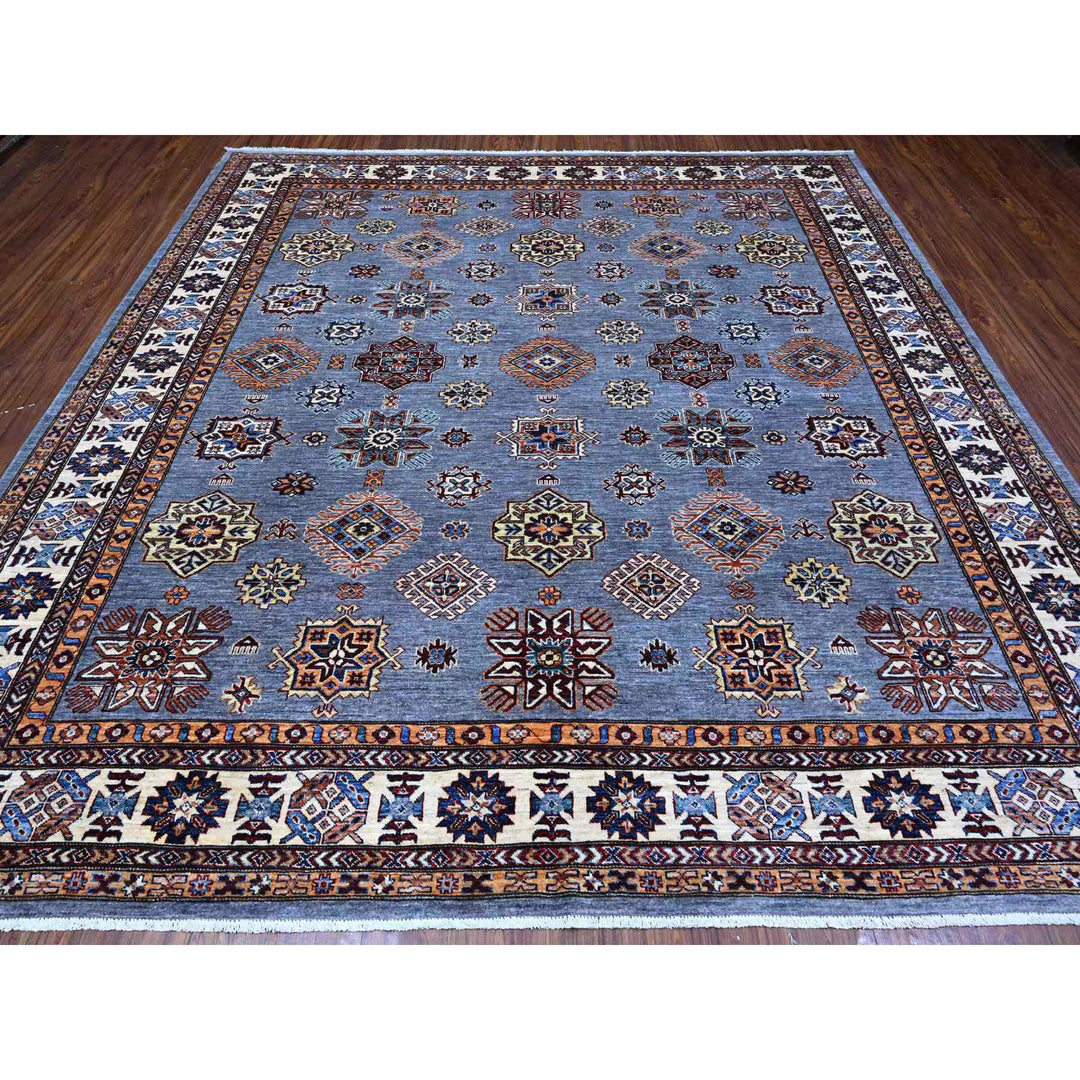 9'10" x 10'0" New Hand Knotted Grey Wool Square Oriental Rug - MOA10289297